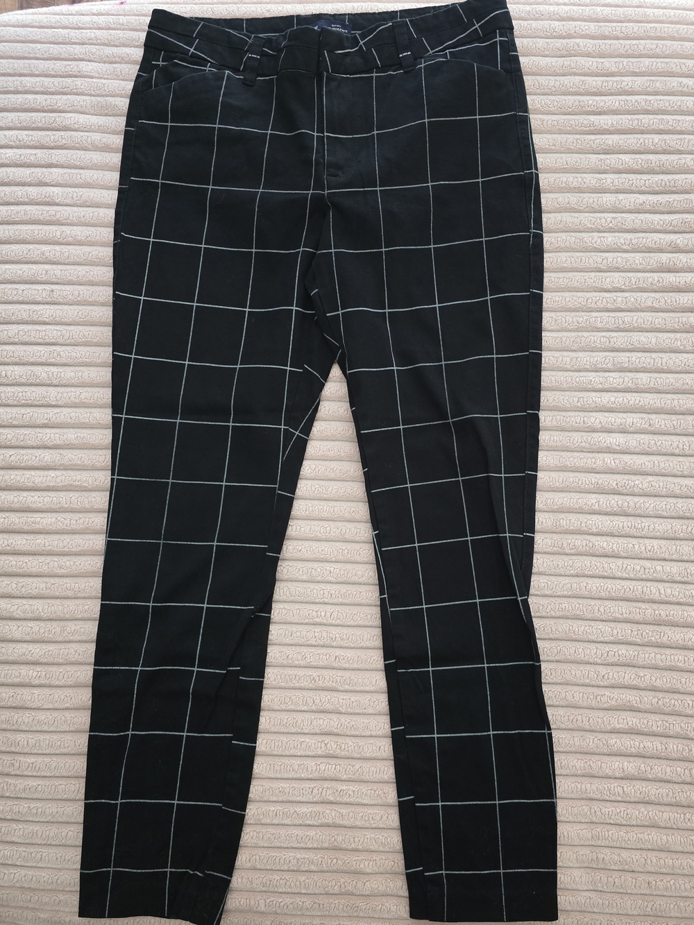 Gap Slim City Ankle Stretch Black Windowpane Dress Pants